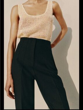 Zara Black High-Waist Tailored Trousers